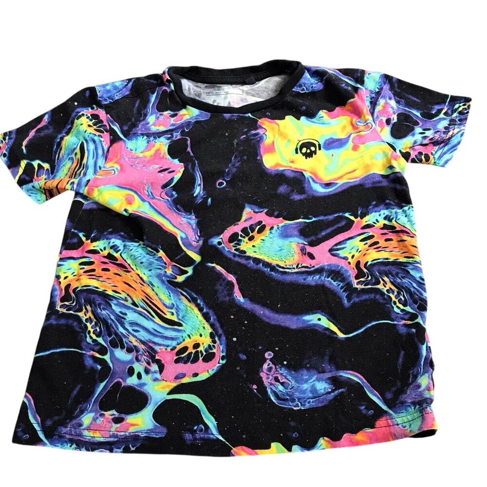 NEXT Black Rainbow Tee Size 6
